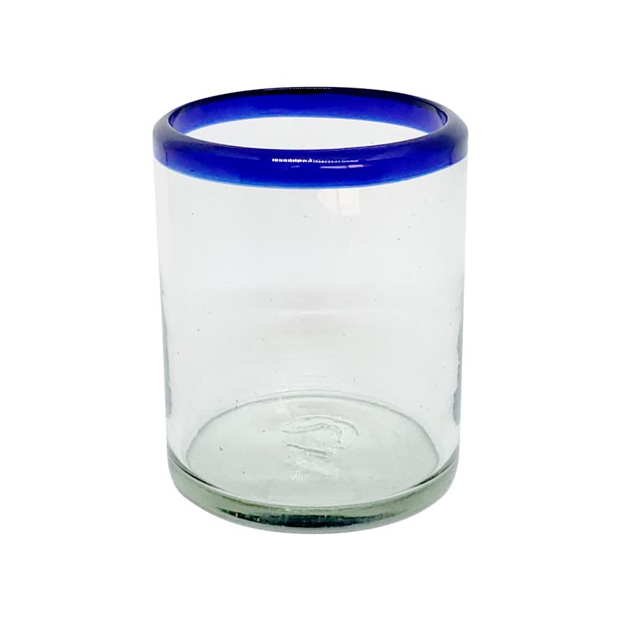 Sale Items / Cobalt Blue Rim 10 oz Tumblers  / This festive set of tumblers is great for a glass of milk with cookies or a lemonade on a hot summer day.
